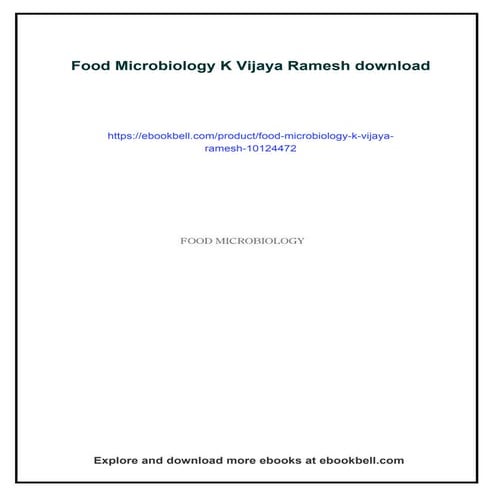 Download full ebook of Food Microbiology K Vijaya Ramesh instant ...