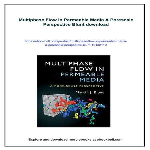 Multiphase Flow In Permeable Media A Porescale Perspective Blunt | PDF