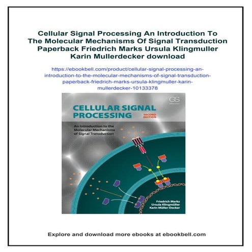 Cellular Signal Processing An Introduction To The Molecular Mechanisms ...