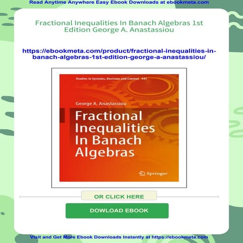 Fractional Inequalities In Banach Algebras 1st Edition George A. Anastassiou