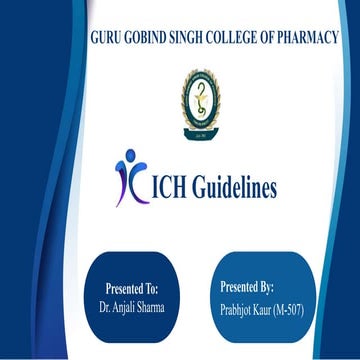 ICH Guidelines with details of ICH Q3 Guidelines