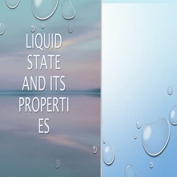 liquid state and its properties