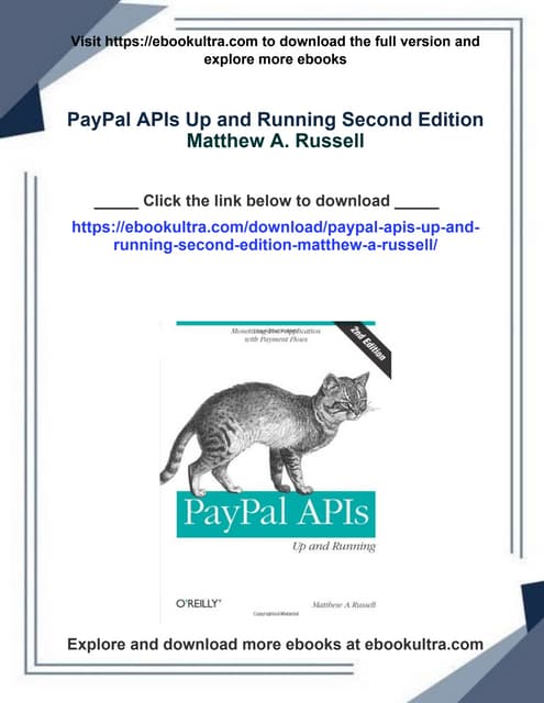 PayPal APIs Up and Running Second Edition Matthew A. Russell