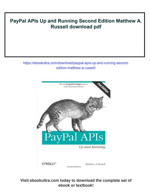 PayPal APIs Up and Running Second Edition Matthew A. Russell