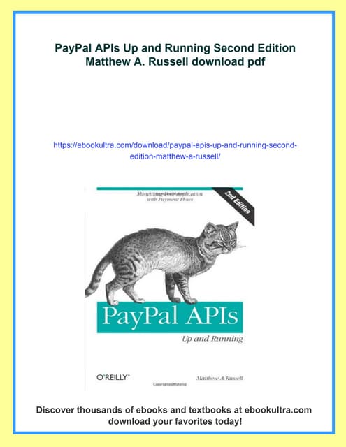 PayPal APIs Up and Running Second Edition Matthew A. Russell