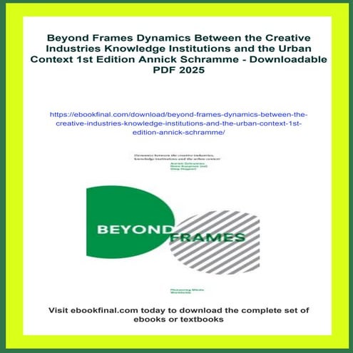 Beyond Frames Dynamics Between the Creative Industries Knowledge ...
