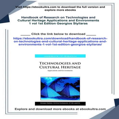 Handbook of Research on Technologies and Cultural Heritage Applications ...