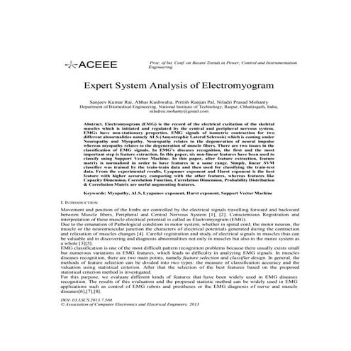 Expert System Analysis of Electromyogram