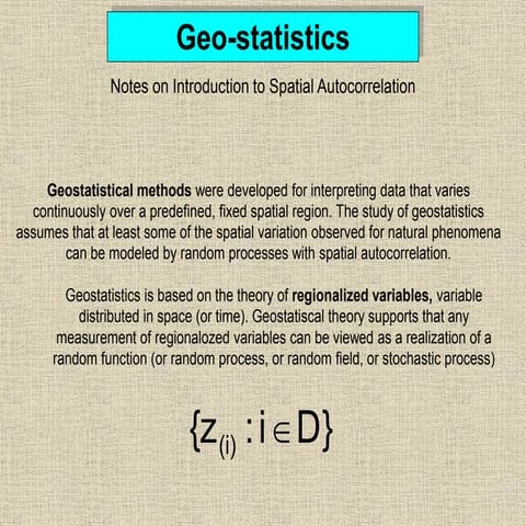 geostatistics_for introduction and analysis
