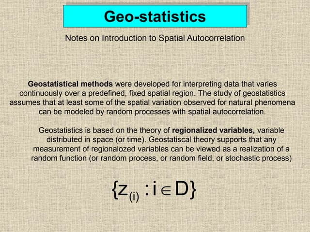 Geostatistics For Introduction And Analysis Ppt Geostatistics For Introduction And Analysis Ppt