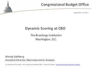 Dynamic Scoring at CBO