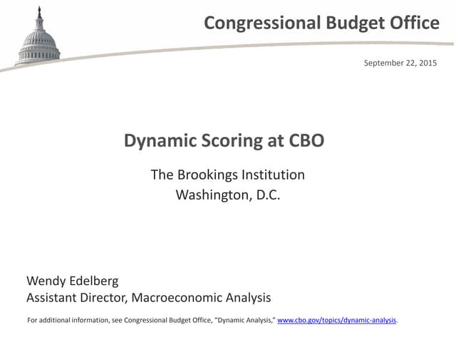 Dynamic Scoring at CBO
