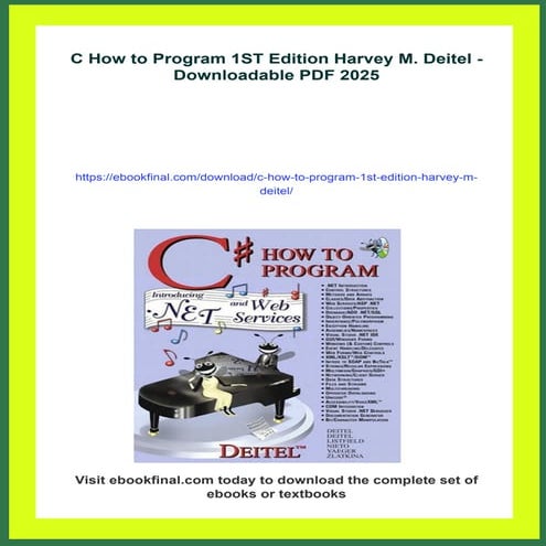 C How to Program 1ST Edition Harvey M. Deitel