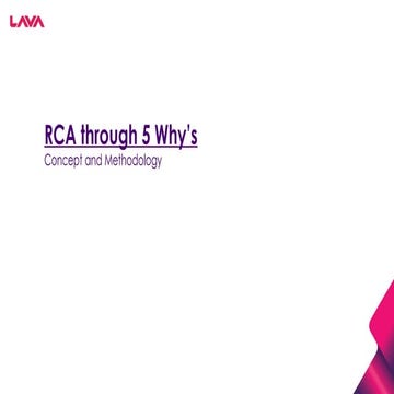 Root cause analysis document intended for manufacturing company