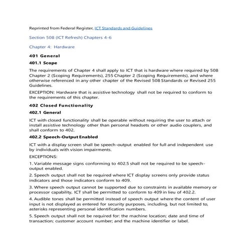 Section 508 (ICT Refresh) Chapters 4-6