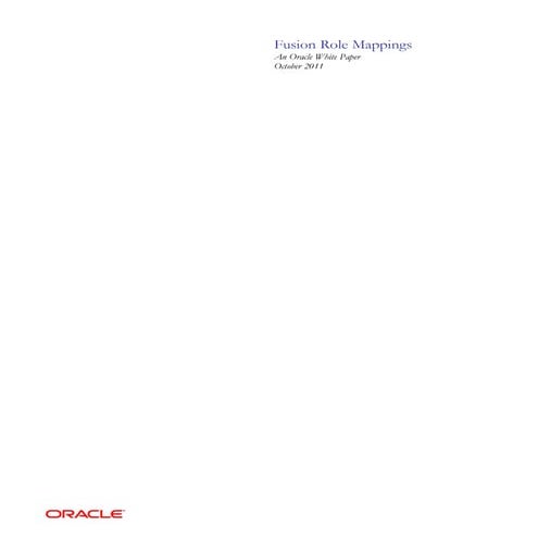 Oracle Fusion Role Mappings