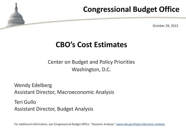 CBO’s Cost Estimates