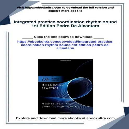 Integrated practice coordination rhythm sound 1st Edition Pedro De ...