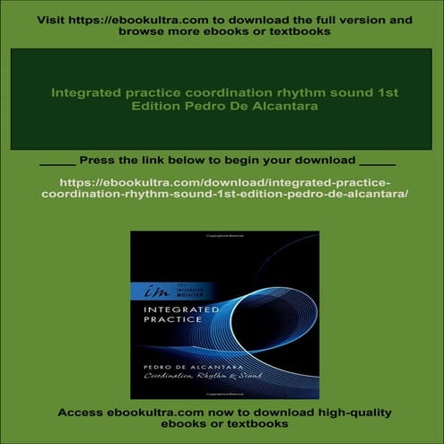 Integrated practice coordination rhythm sound 1st Edition Pedro De ...