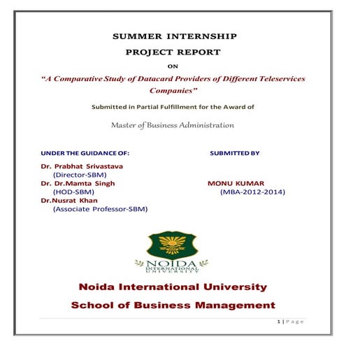 Project On Data Card