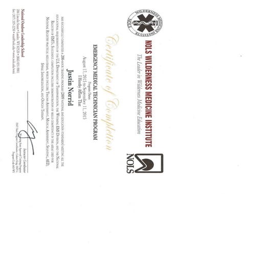 Emergency Medical Technician Program Certificate | PDF