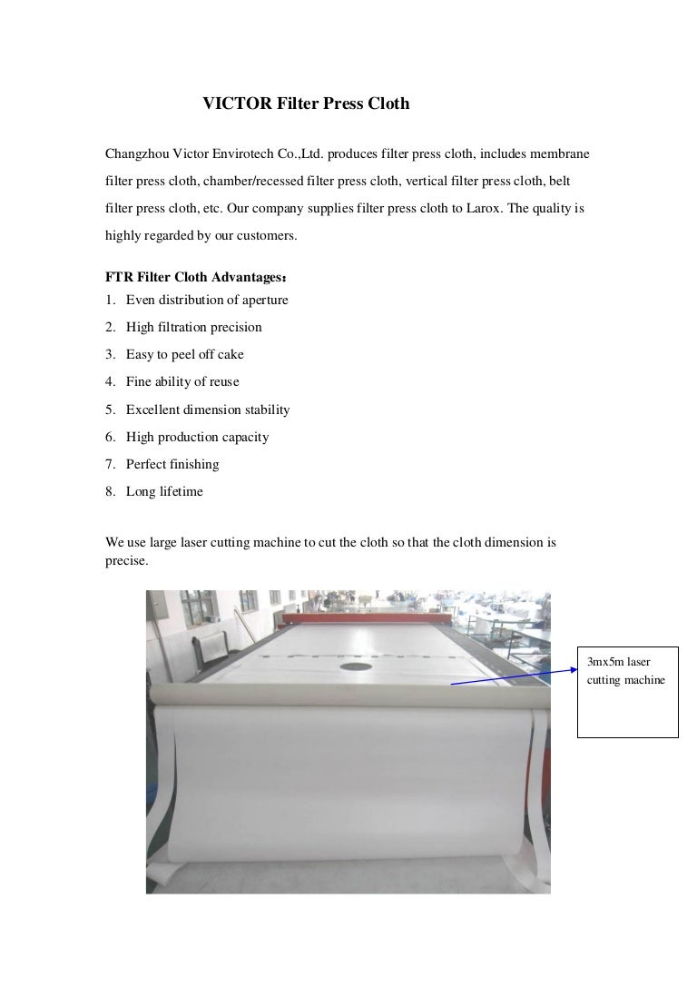 Larox & Metso Filter Press cloth introduction