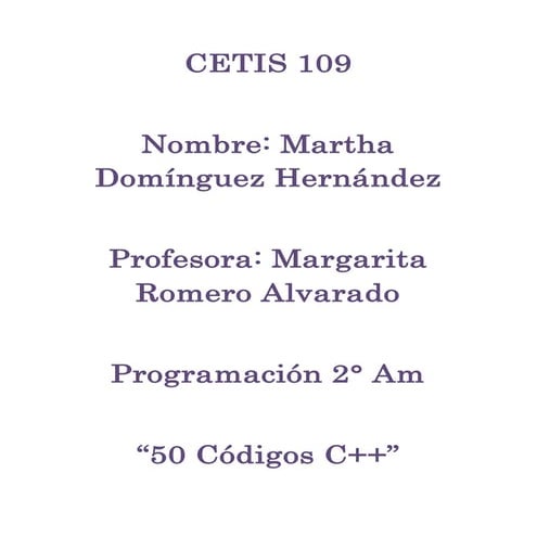 50 códigos c++ | DOCX