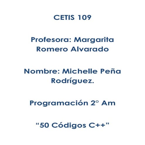50 códigos c++ | DOCX