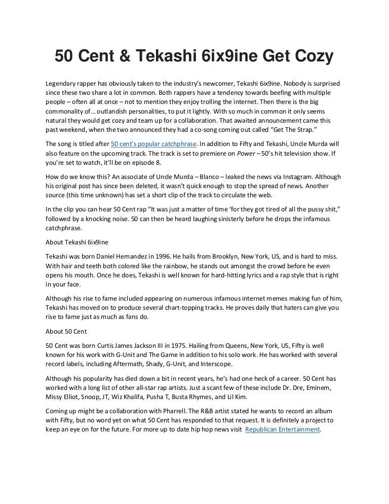 50 Cent Tekashi 6ix9ine Get Cozy