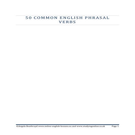 English B1 Phrasal Verbs | PPTX