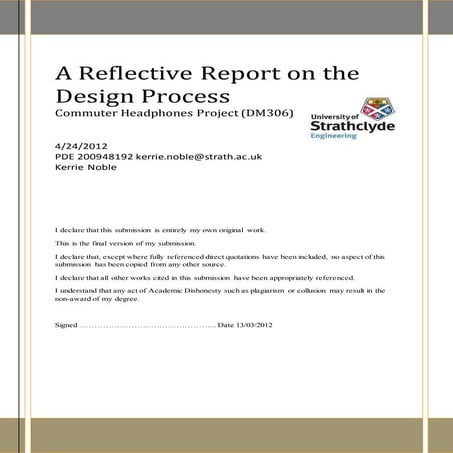 Product Development - Reflective Report