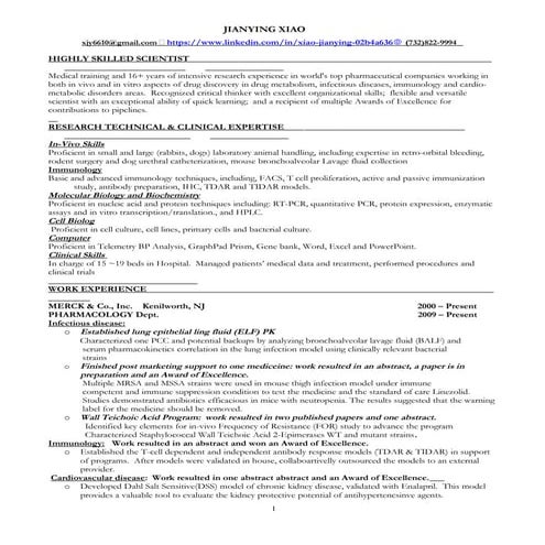 Jianying Xiao CV 2016  