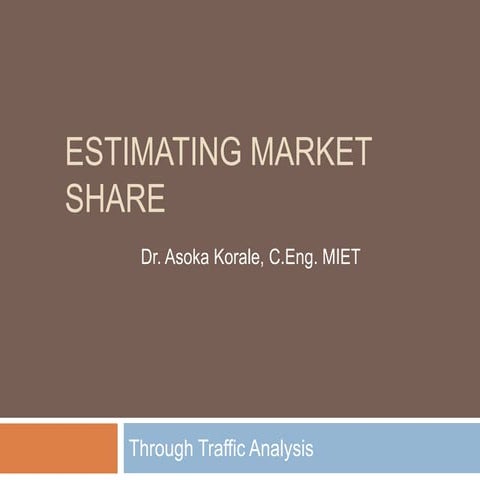 Estimating market share through mobile traffic analysis linkedin