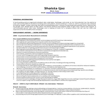 Shaista CV LinkedIn