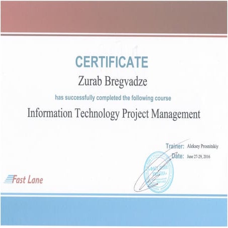 Fast Lane - ITPM Certificate | PDF