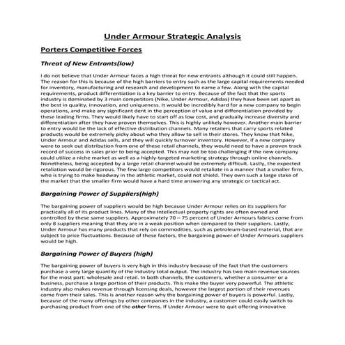 Andrew McDonald UA Strategic Analysis