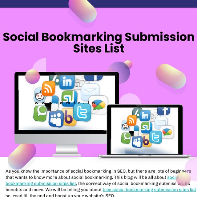 50+ Free Social Bookmarking Submission Sites List | High DA, PA