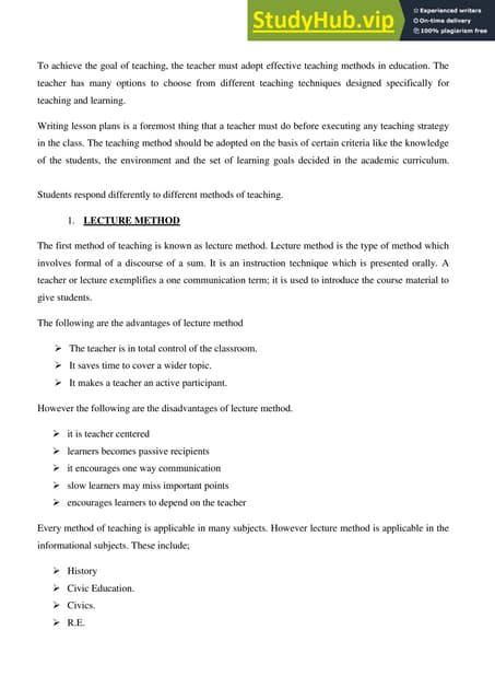 General methods of teaching | PDF