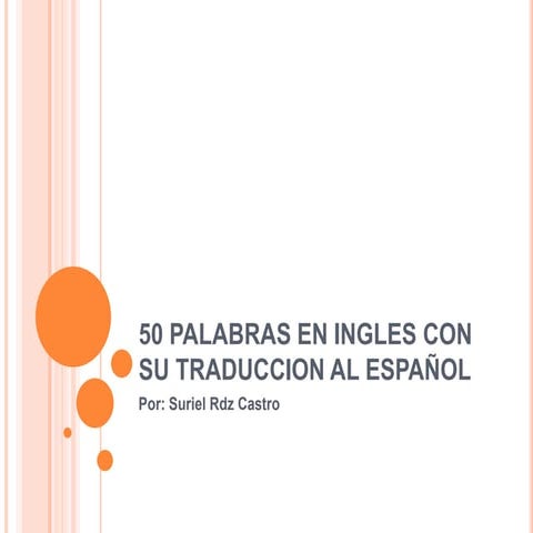 50 palabras en ingles con su traduccion al español | PPT