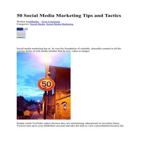 50 social media marketing tips and tactics