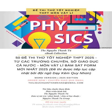 50 ĐỀ THI THỬ TỐT NGHIỆP THPT 2025 - TỪ CÁC TRƯỜNG CHUYÊN, SỞ GIÁO DỤC CẢ NƯỚ...