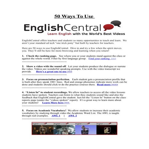 50 ways to use EnglishCentral