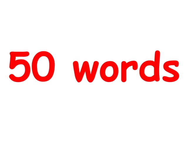 50 Words Pptx 50 Words Pptx