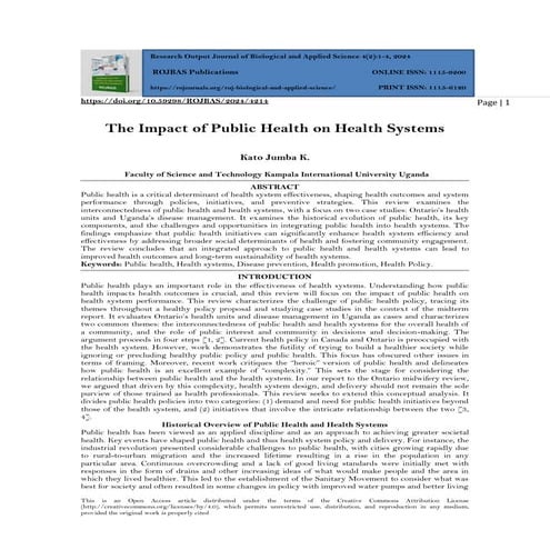 The Impact of Public Health on Health Systems (www.kiu.ac.ug)