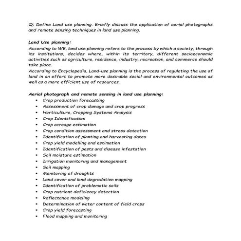 Land Use Planning & Management