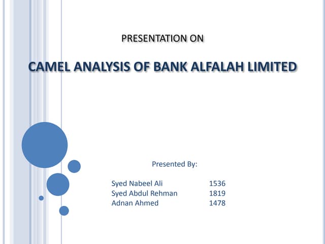PRESENTATION - BAL CAMEL ANALYSIS