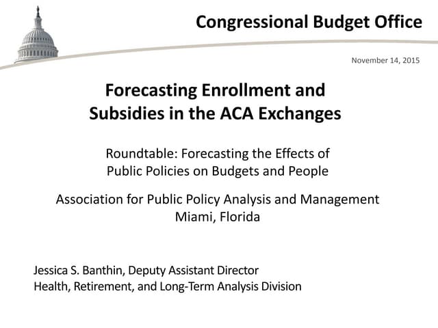 Forecasting Enrollment and Subsidie...