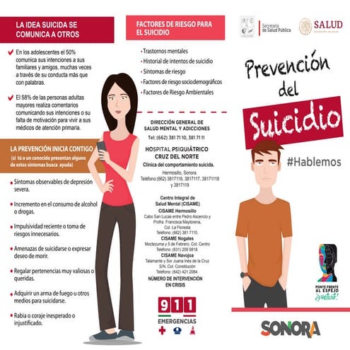 PREVENCION SUICIDIO SALUD MENTAL EN ADOLESCENTES | PDF