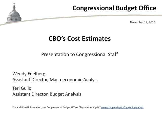CBO’s Cost Estimates