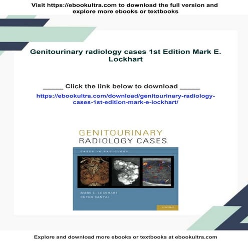 Genitourinary radiology cases 1st Edition Mark E. Lockhart | PDF